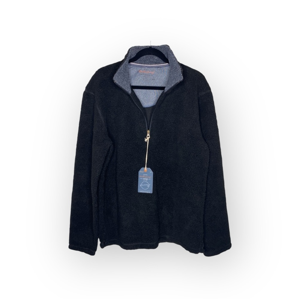 new Weatherproof ๐ Vegan Sherpa 1/4 Zip Pullover Sweatee Sweatshirt ๐ Black - Picture 4 of 16